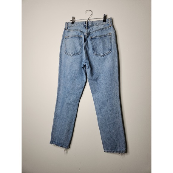 AGOLDE Fen High‎ Rise Relaxed Taper Jeans Size 28 Distressed Denim Button Fly - Picture 6 of 10
